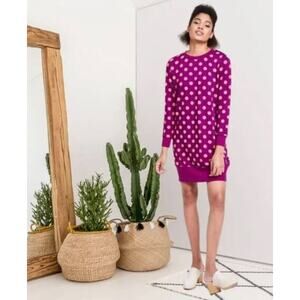 Victor Glemaud Fuchsia and White Polka Dot Midi Dress